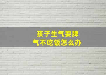 孩子生气耍脾气不吃饭怎么办