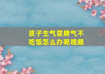 孩子生气耍脾气不吃饭怎么办呢视频