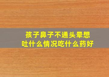 孩子鼻子不通头晕想吐什么情况吃什么药好