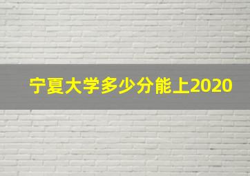 宁夏大学多少分能上2020