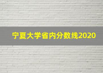 宁夏大学省内分数线2020