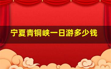 宁夏青铜峡一日游多少钱