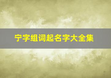 宁字组词起名字大全集