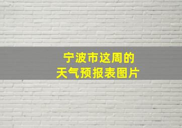 宁波市这周的天气预报表图片