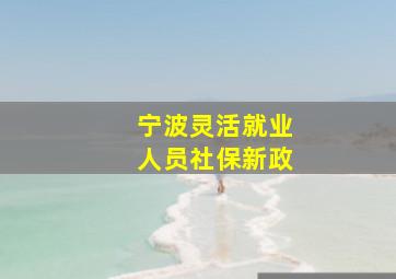 宁波灵活就业人员社保新政