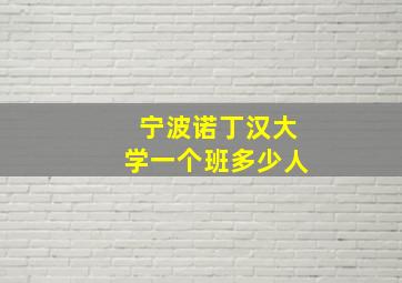 宁波诺丁汉大学一个班多少人