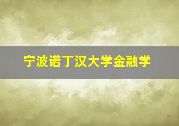 宁波诺丁汉大学金融学