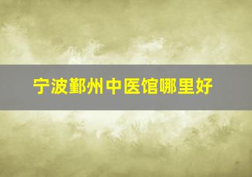 宁波鄞州中医馆哪里好