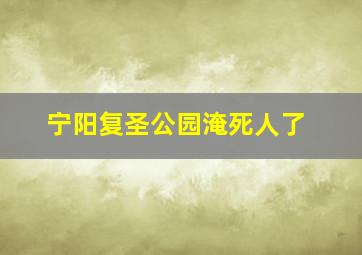 宁阳复圣公园淹死人了