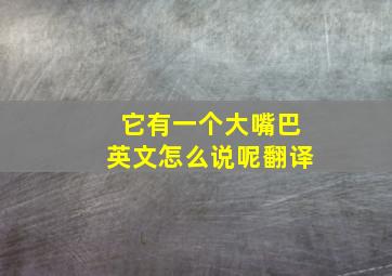 它有一个大嘴巴英文怎么说呢翻译