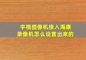 宇视摄像机接入海康录像机怎么设置出来的