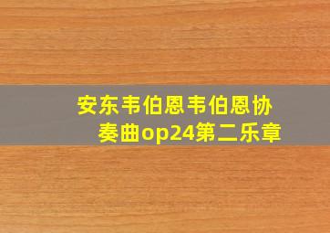 安东韦伯恩韦伯恩协奏曲op24第二乐章