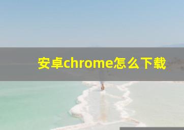 安卓chrome怎么下载