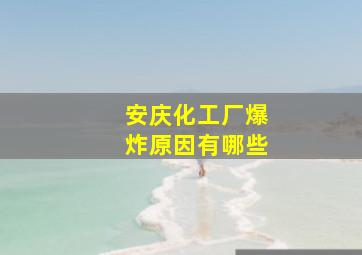 安庆化工厂爆炸原因有哪些