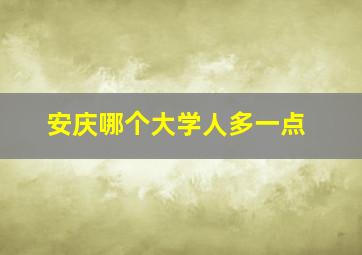 安庆哪个大学人多一点