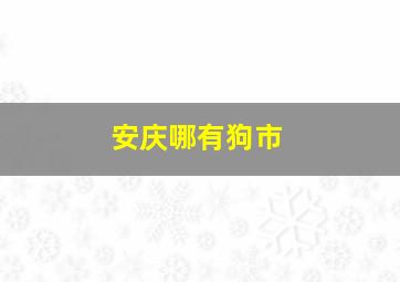 安庆哪有狗市