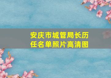 安庆市城管局长历任名单照片高清图