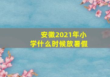 安徽2021年小学什么时候放暑假