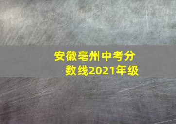 安徽亳州中考分数线2021年级