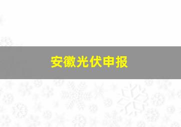 安徽光伏申报