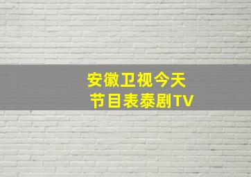 安徽卫视今天节目表泰剧TV