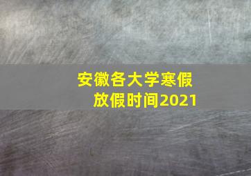 安徽各大学寒假放假时间2021