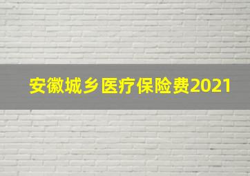 安徽城乡医疗保险费2021