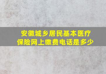 安徽城乡居民基本医疗保险网上缴费电话是多少