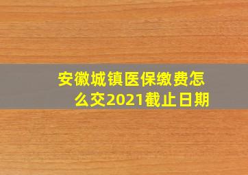 安徽城镇医保缴费怎么交2021截止日期