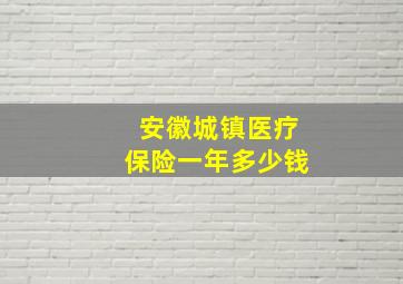 安徽城镇医疗保险一年多少钱