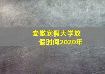 安徽寒假大学放假时间2020年