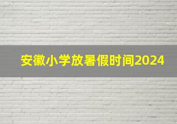 安徽小学放暑假时间2024