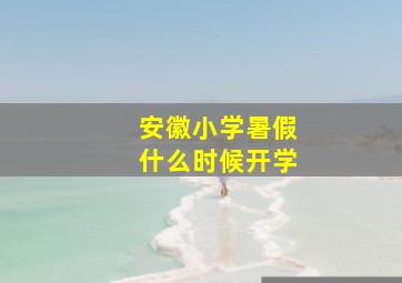 安徽小学暑假什么时候开学