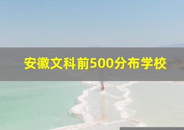 安徽文科前500分布学校