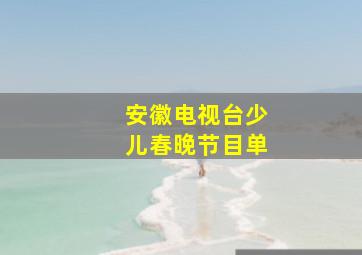 安徽电视台少儿春晚节目单