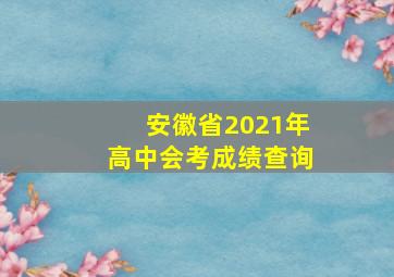 安徽省2021年高中会考成绩查询