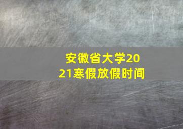 安徽省大学2021寒假放假时间