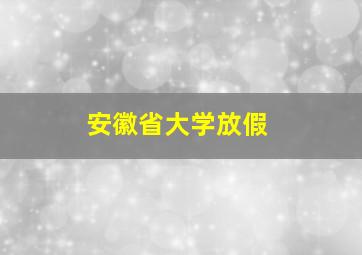 安徽省大学放假