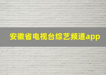 安徽省电视台综艺频道app