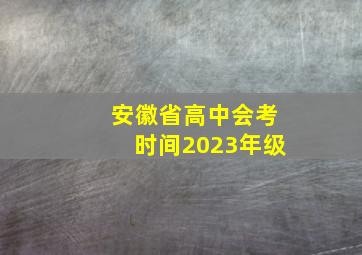 安徽省高中会考时间2023年级