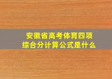 安徽省高考体育四项综合分计算公式是什么