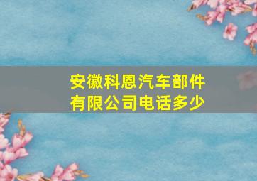 安徽科恩汽车部件有限公司电话多少