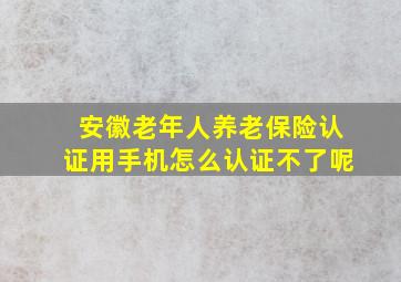 安徽老年人养老保险认证用手机怎么认证不了呢