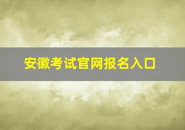 安徽考试官网报名入口