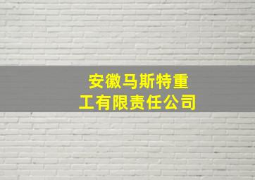 安徽马斯特重工有限责任公司