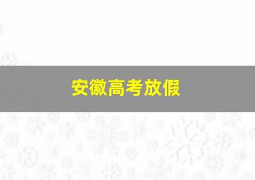 安徽高考放假