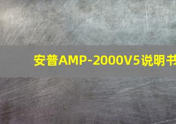 安普AMP-2000V5说明书