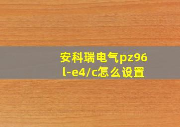 安科瑞电气pz96l-e4/c怎么设置