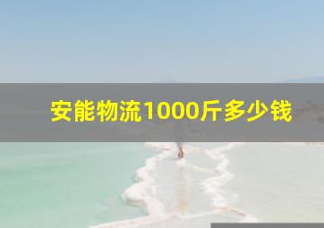 安能物流1000斤多少钱