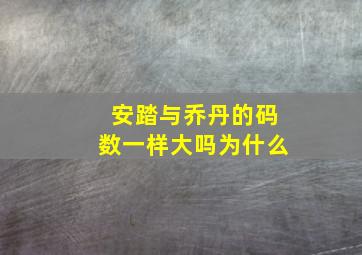 安踏与乔丹的码数一样大吗为什么